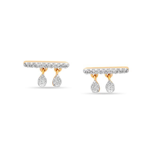 18 KT Yellow Gold Two to Tango Diamond Drop Earrings,,hi-res 