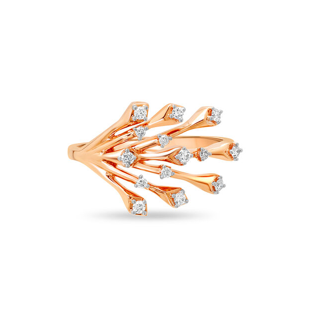 18 KT Rose Gold Fresh Fern Ring 2