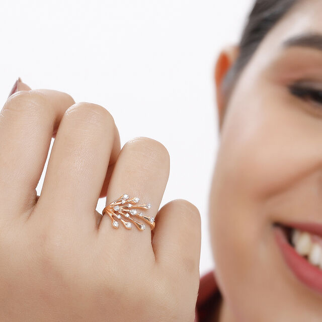 18 KT Rose Gold Fresh Fern Ring 3