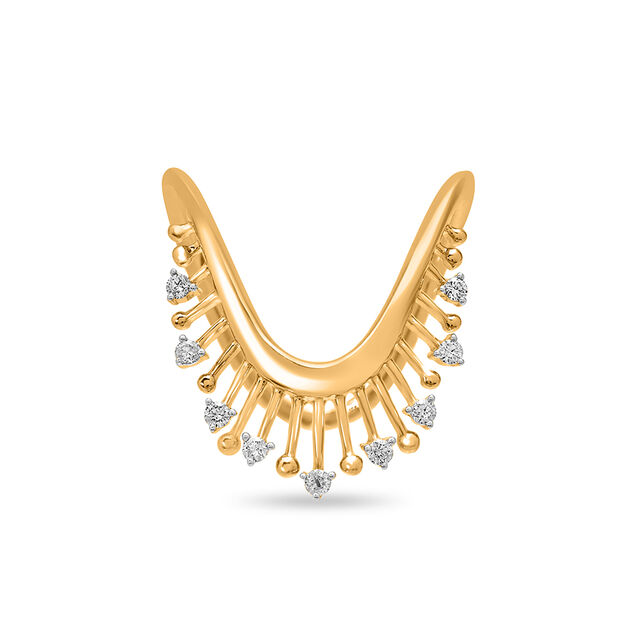 18 KT Yellow Gold Diamond Wing Ring 
