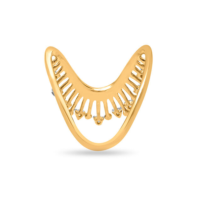 18 KT Yellow Gold Diamond Wing Ring 4