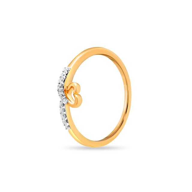 18KT Yellow Gold Unique Relationships Diamond Ring 