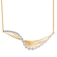 18 KT Yellow Gold Wave Diamond Necklace,,hi-res 2
