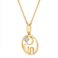 18 KT Yellow And White Gold Elephant Diamond Pendant,,hi-res 2