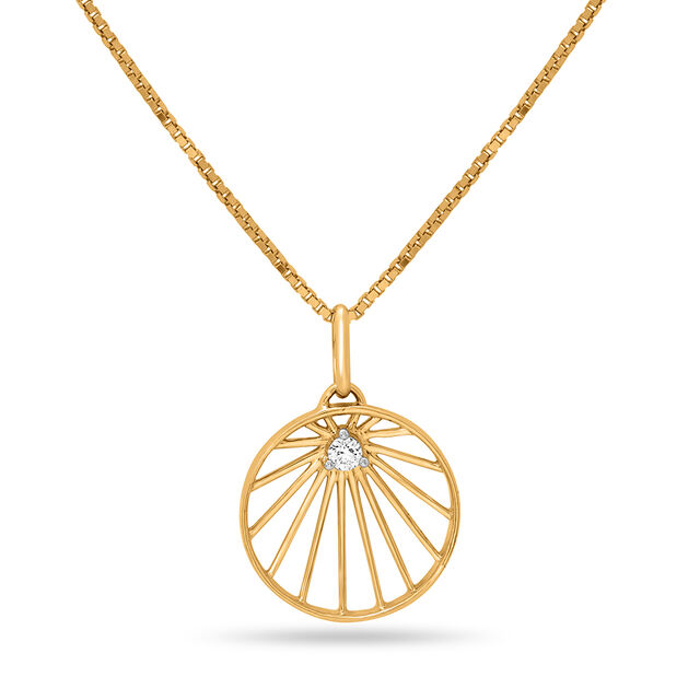 18 KTYellow Gold Interlocking Pendant 