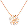18 KT Rose Gold Classy Floral Pendant,,hi-res 