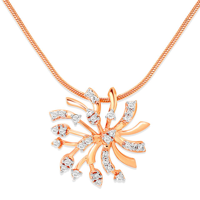 18 KT Rose Gold Classy Floral Pendant,,hi-res 2