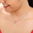 18 KT Rose Gold Classy Floral Pendant,,hi-res 3