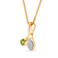 18 KT Yellow Gold Verdant Romance Diamond and Green Tourmaline Pendant,,hi-res 2