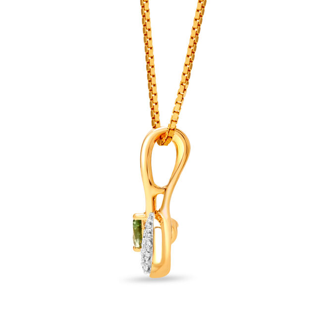18 KT Yellow Gold Verdant Romance Diamond and Green Tourmaline Pendant,,hi-res 5