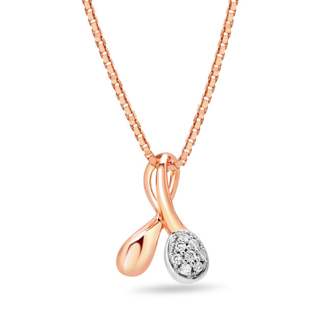 18 KT Rose and White Gold Sublime Love Diamond Pendant,,hi-res 