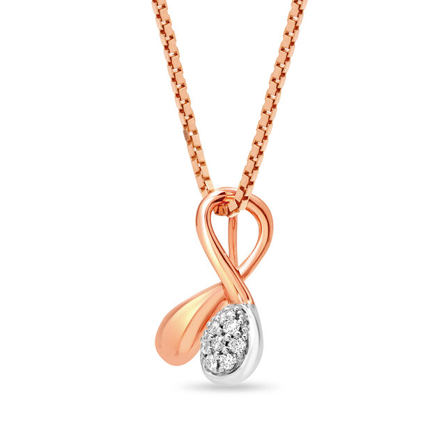 18 KT Rose and White Gold Sublime Love Diamond Pendant,,hi-res 2