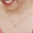 18 KT Yellow Gold Sparkling Pair Diamond and Pink Sapphire Pendant,,hi-res 3