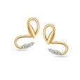 18 KT Yellow Gold Swirl Diamond Stud Earrings,,hi-res 