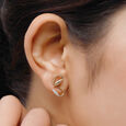 18 KT Yellow Gold Swirl Diamond Stud Earrings,,hi-res 3