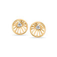 18KT Yellow Gold Chakra Inspired Diamond Stud Earrings 