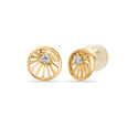 18KT Yellow Gold Chakra Inspired Diamond Stud Earrings 2