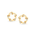 18 KT Yellow Gold Sphere Diamond Stud Earrings,,hi-res 