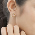 18 KT Yellow Gold Sphere Diamond Stud Earrings,,hi-res 3