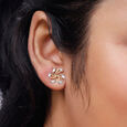 18 KT Yellow Gold Pinwheel Diamond Stud Earrings,,hi-res 3