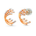 18 KT Rose Gold Dainty Tendrils Stud Earrings,,hi-res 2