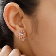 18 KT Rose Gold Dainty Tendrils Stud Earrings,,hi-res 3