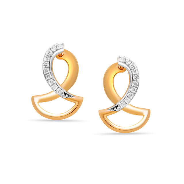 18 KT Yellow Gold Diya Diamond Stud Earrings,,hi-res 