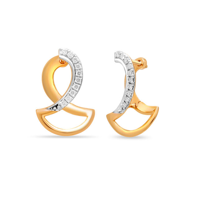 18 KT Yellow Gold Diya Diamond Stud Earrings,,hi-res 2