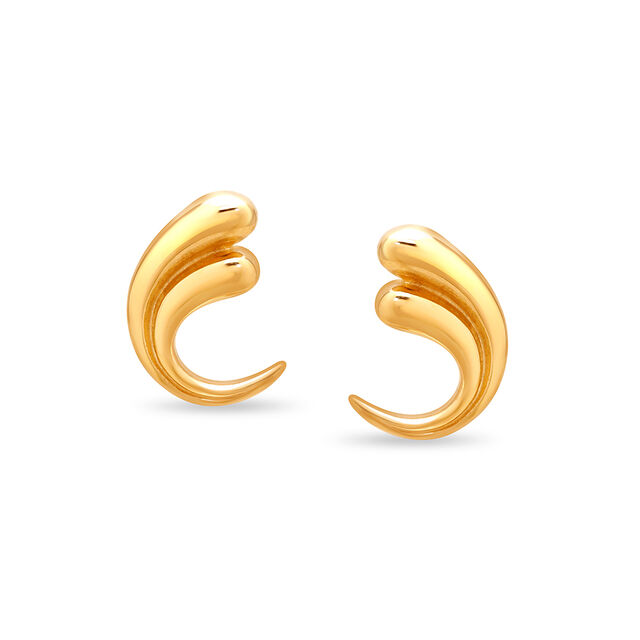 18KT Yellow Gold Distinct Heart Stud Earrings,,hi-res 