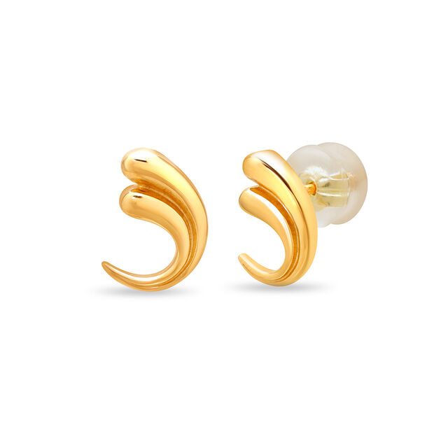 18KT Yellow Gold Distinct Heart Stud Earrings,,hi-res 2