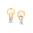 18 KT Yellow and Rose Gold Unexpected Love Diamond Stud Earrings,,hi-res 