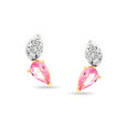 18 KT Yellow Gold Romantic Drops Pink Sapphire and Diamond Stud Earrings,,hi-res 2