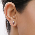 18 KT Yellow Gold Romantic Drops Pink Sapphire and Diamond Stud Earrings,,hi-res 4
