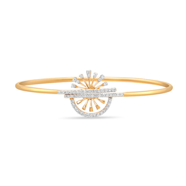 18KT Yellow Gold Elegant Overlapping Bangle 2