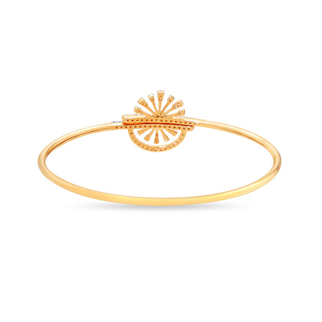 18KT Yellow Gold Elegant Overlapping Bangle 6