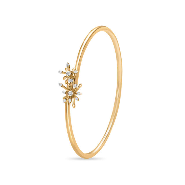18 KT Yellow And White Gold Starry Sky Diamond Bangle 