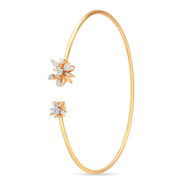 14kt Yellow Gold Blooming Diamond Bangle