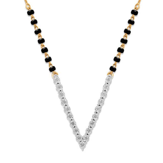 18KT Stylish Diamond Mangalsutra,,hi-res 
