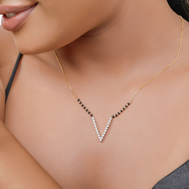 18KT Stylish Diamond Mangalsutra,,hi-res 3