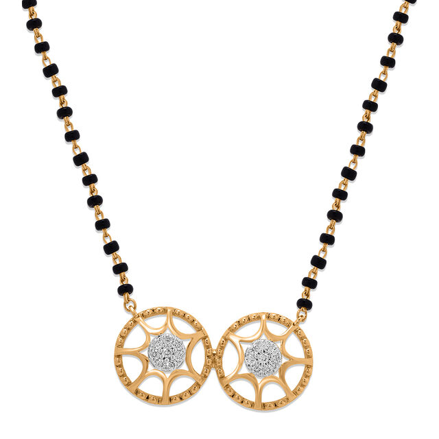 18 KT Sparkling Diamond Mangalsutra 