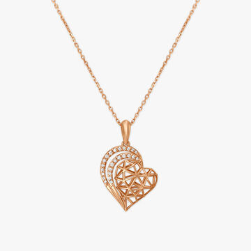 Tanishq Celestial Heart Diamond Pendant with Chain