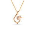 Whimsical Flower Casted Diamond and Rose Gold Pendant,,hi-res 