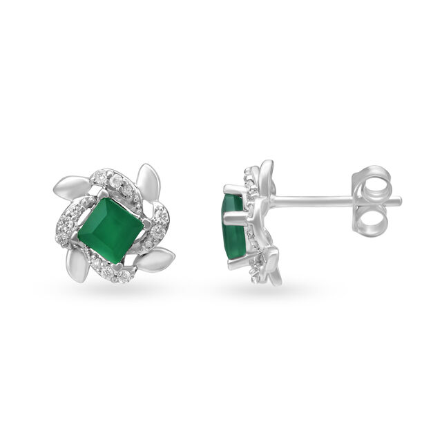 Tanishq Stunning White Gold and Diamond Stud Earrings 2