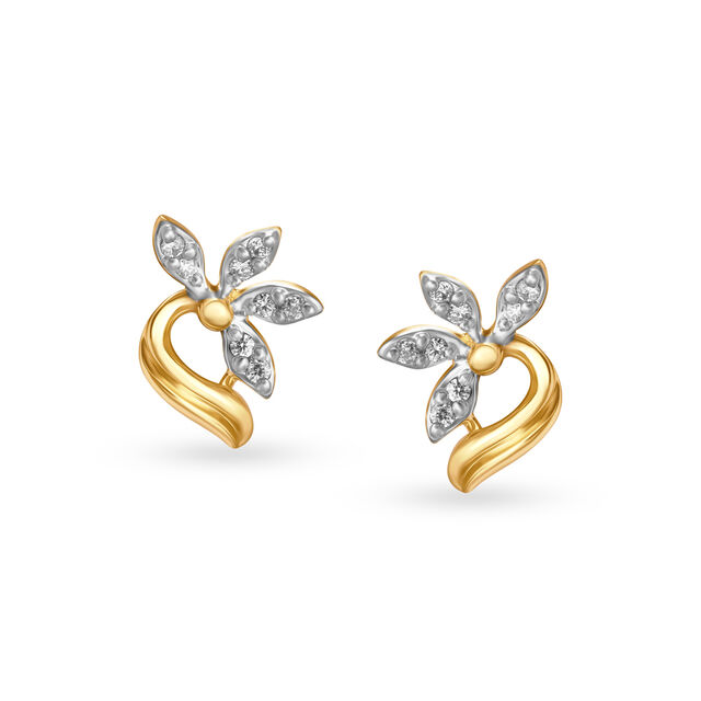 Quintessential Floral Diamond Stud Earrings 