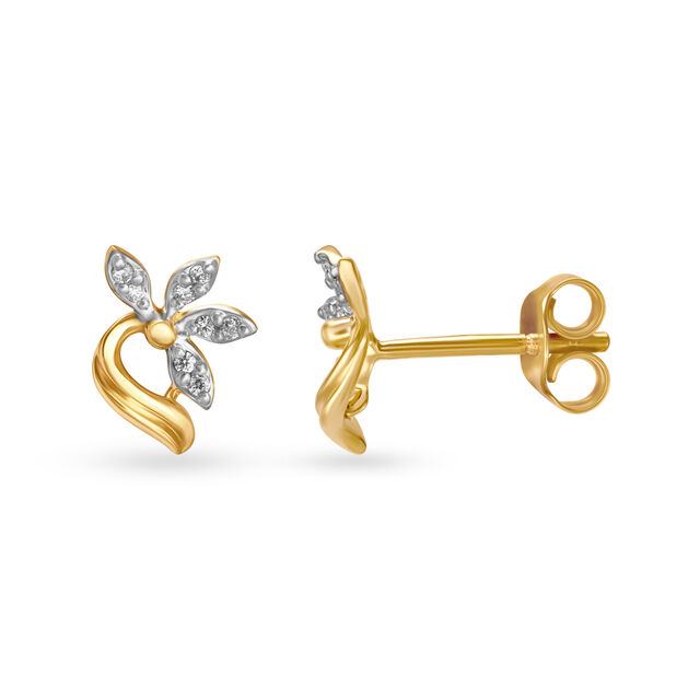 Quintessential Floral Diamond Stud Earrings 2