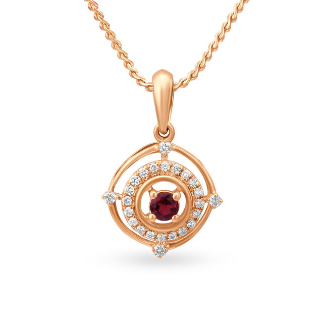 Tanishq Classic Rose Gold and Diamond Pendant,,hi-res 