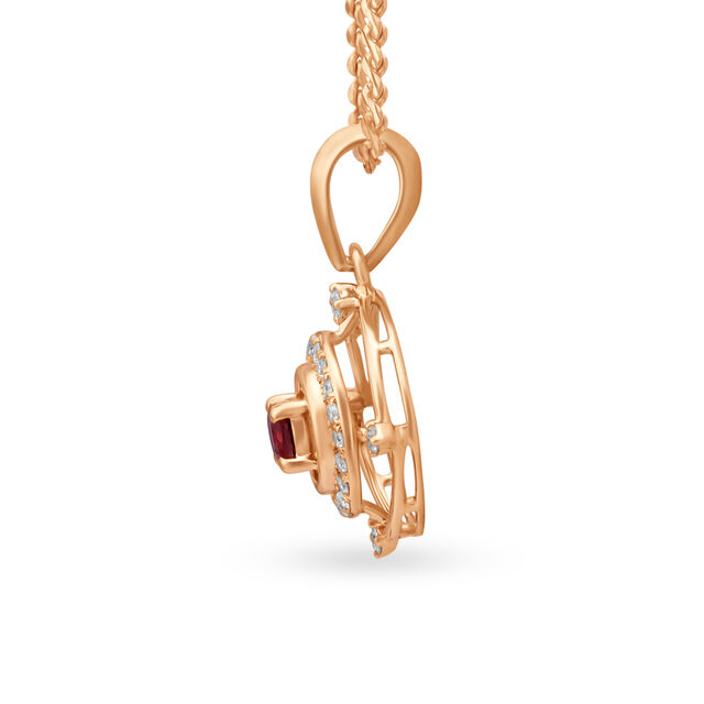 Tanishq Classic Rose Gold and Diamond Pendant,,hi-res 2