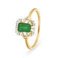 Rectangle Onyx and Diamond Finger Ring 