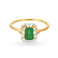 Rectangle Onyx and Diamond Finger Ring 2