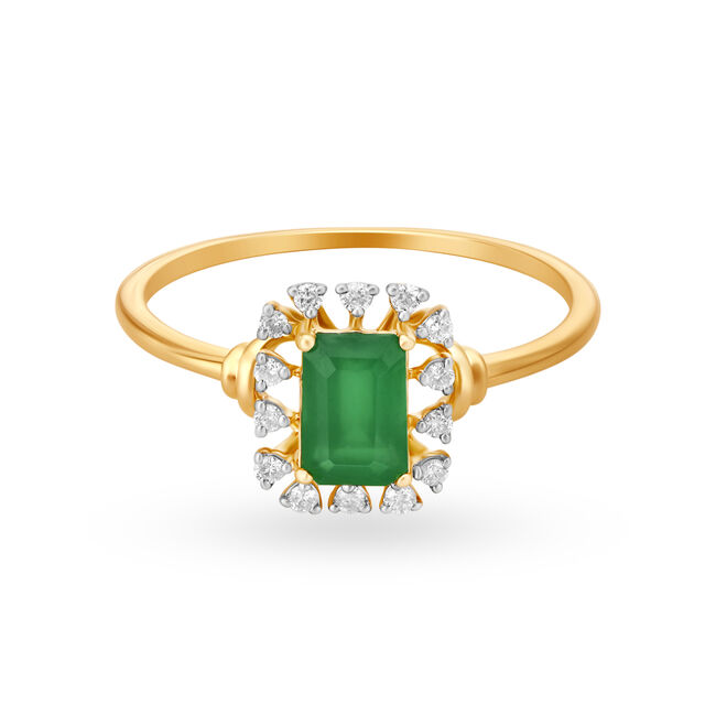 Rectangle Onyx and Diamond Finger Ring 2